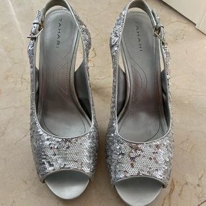 Tahari sequin party heels